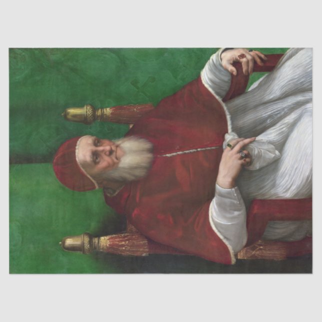 Portrait of Pope Julius II (by Raphael) Tissue Paper (Front)