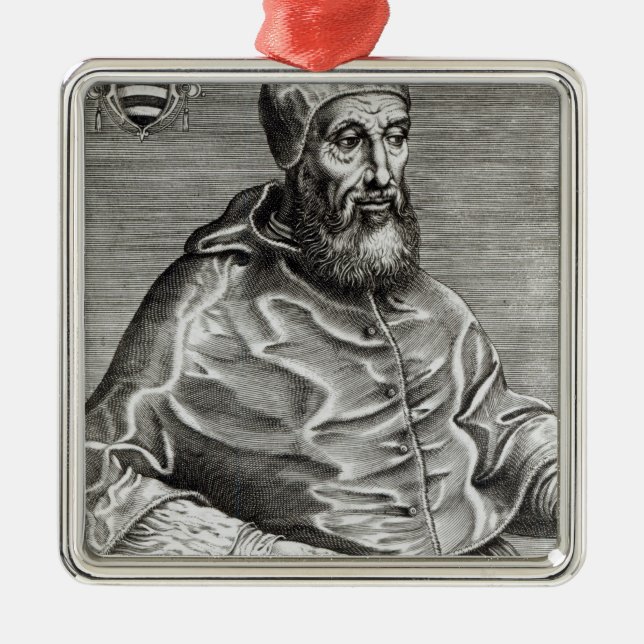 Portrait of Pope Pius IV, 1555 Metal Tree Decoration (Front)