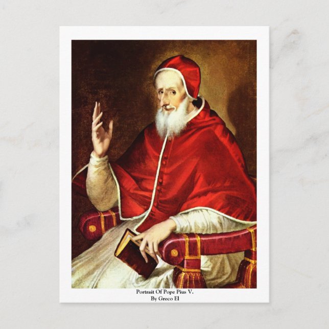 Portrait Of Pope Pius V. By Greco El Postcard (Front)
