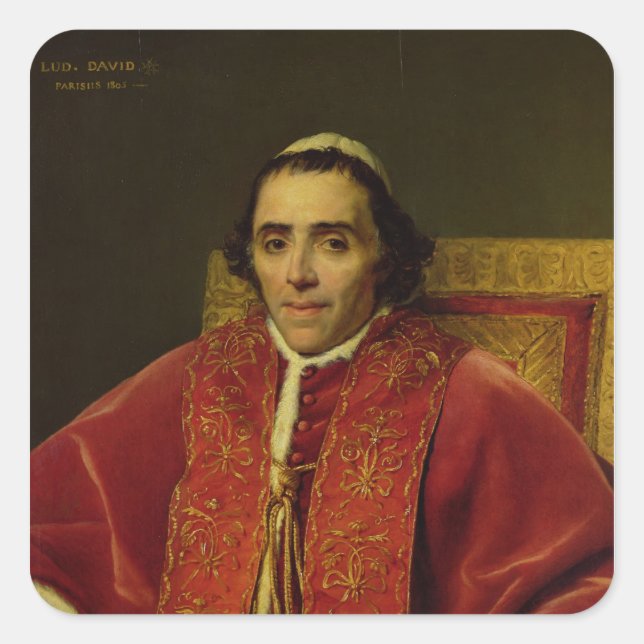 Portrait of Pope Pius VII , 1805 Square Sticker (Front)
