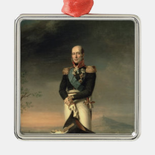 Portrait of Prince Mikhail Barclay de Tolly Metal Tree Decoration