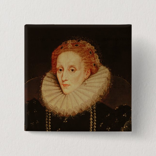 Portrait of Queen Elizabeth I 15 Cm Square Badge (Front)
