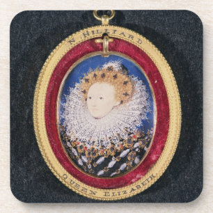 Portrait of Queen Elizabeth I (w/c on vellum) Coaster