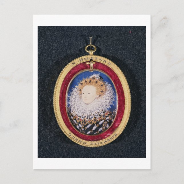 Portrait of Queen Elizabeth I (w/c on vellum) Postcard (Front)
