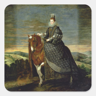Portrait of Queen Margaret of Austria  1629-35 Square Sticker