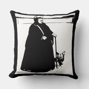 Portrait of Queen Victoria and Yorkie Dog Cushion