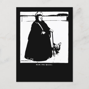 Portrait of Queen Victoria and Yorkie Dog Postcard