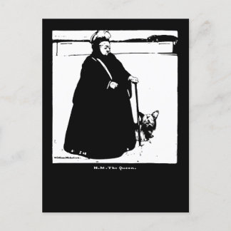 Portrait of Queen Victoria and Yorkie Dog Postcard