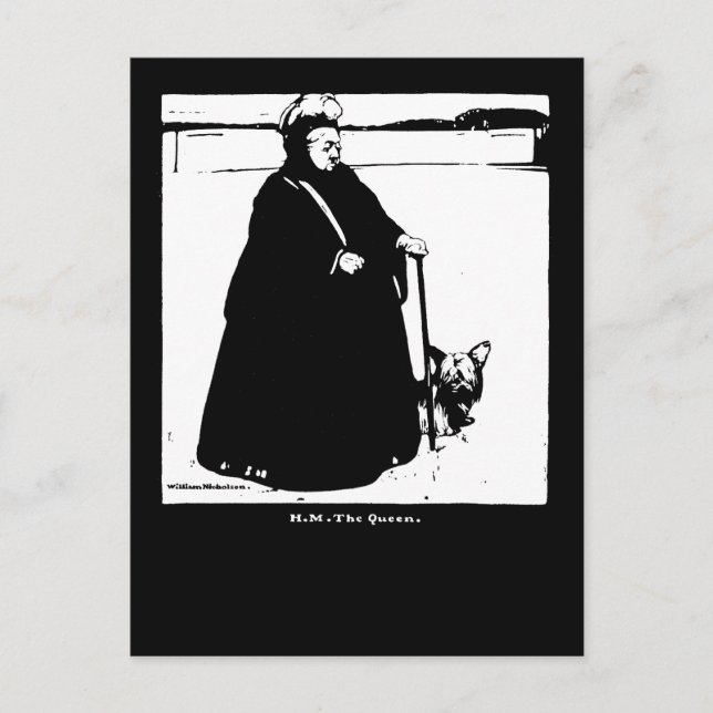 Portrait of Queen Victoria and Yorkie Dog Postcard (Front)