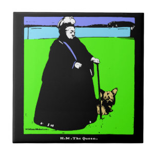 Portrait of Queen Victoria and Yorkie Dog Tile