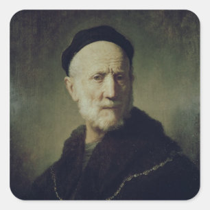 Portrait of Rembrandt's Father Square Sticker