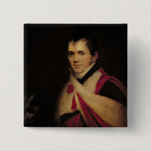 Portrait of Rev. Edward Daniel Clarke c.1822 15 Cm Square Badge