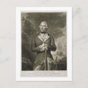 Portrait of Richard Kempenfelt (1718-82) Rear-Admi Postcard
