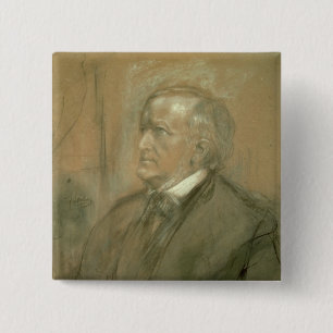 Portrait of Richard Wagner  1868 15 Cm Square Badge