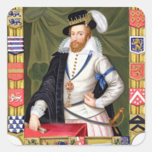 Portrait of Robert Dudley (c.1532-88) Earl of Leic Square Sticker