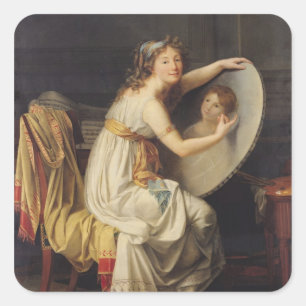 Portrait of Rose Adelaide Ducreux Square Sticker