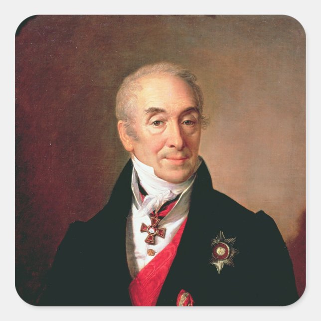 Portrait of S. Kushnikov, 1828 Square Sticker (Front)