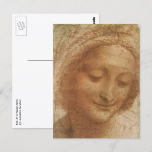 Portrait of Saint Anne by Leonardo da Vinci Postcard