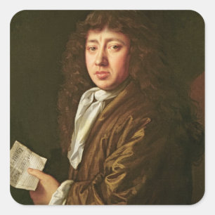Portrait of Samuel Pepys 1666 Square Sticker