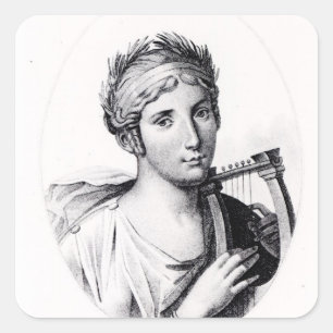Portrait of Sappho Square Sticker