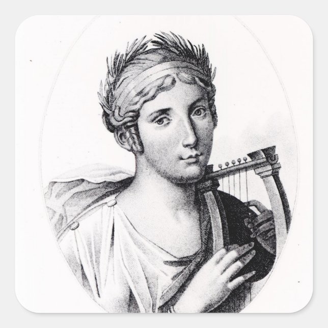 Portrait of Sappho Square Sticker (Front)