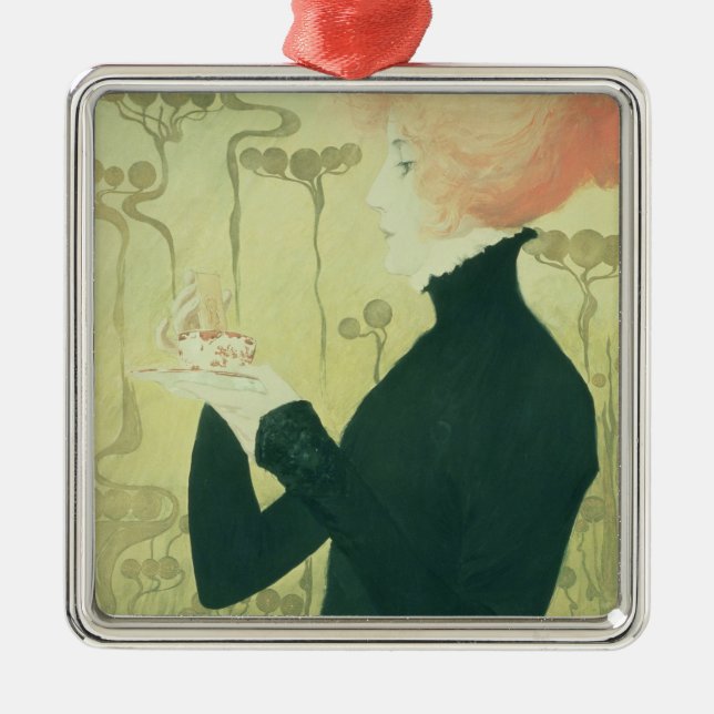 Portrait of Sarah Bernhardt Metal Tree Decoration (Front)