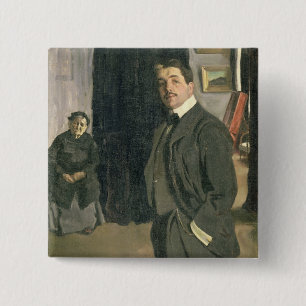 Portrait of Sergei Pavlovich Diaghilev 15 Cm Square Badge