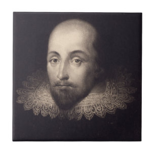 "Portrait of Shakespeare" ceramic tile
