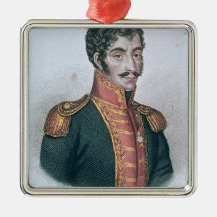 Portrait of Simon Bolivar Metal Tree Decoration