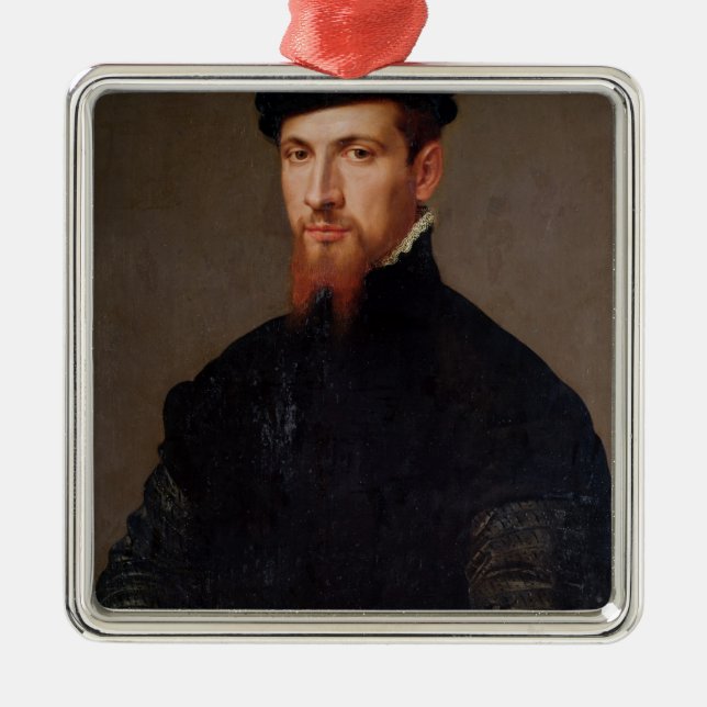 Portrait of Simon Renard  1553 Metal Tree Decoration (Front)