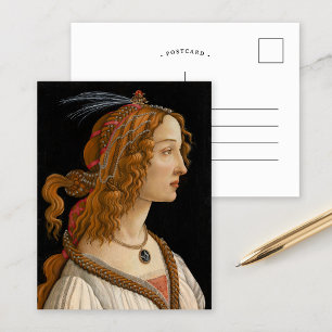 Portrait of Simonetta Vespucci   Botticelli Postcard