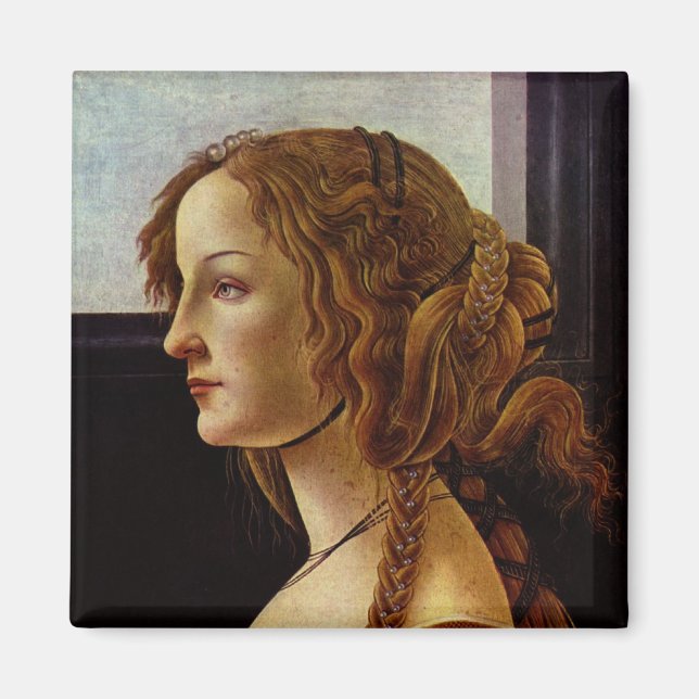 Portrait of Simonetta Vespucci by Botticelli Magnet (Front)