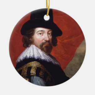 Portrait of Sir Francis Bacon Viscount St Alban Ceramic Tree Decoration