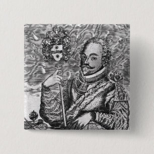 Portrait of Sir Francis Drake 15 Cm Square Badge