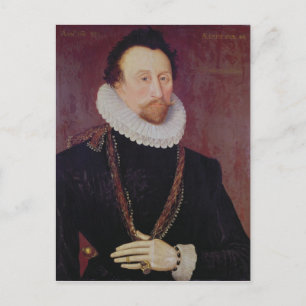 Portrait of Sir John Hawkins  1581 Postcard