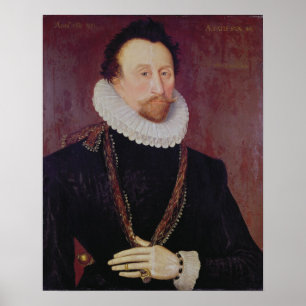Portrait of Sir John Hawkins 1581 Poster