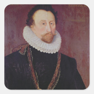 Portrait of Sir John Hawkins  1581 Square Sticker