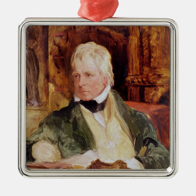 Portrait of Sir Walter Scott Metal Tree Decoration (Front)