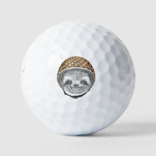 Portrait Of Sloth Motorcycle Helmet Golf Balls