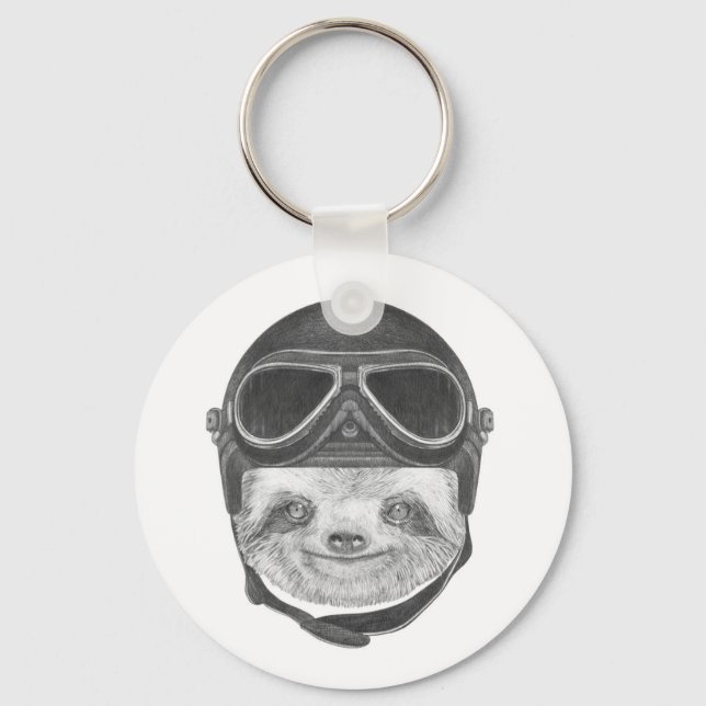 Portrait Of Sloth | Vintage Helmet Key Ring (Front)