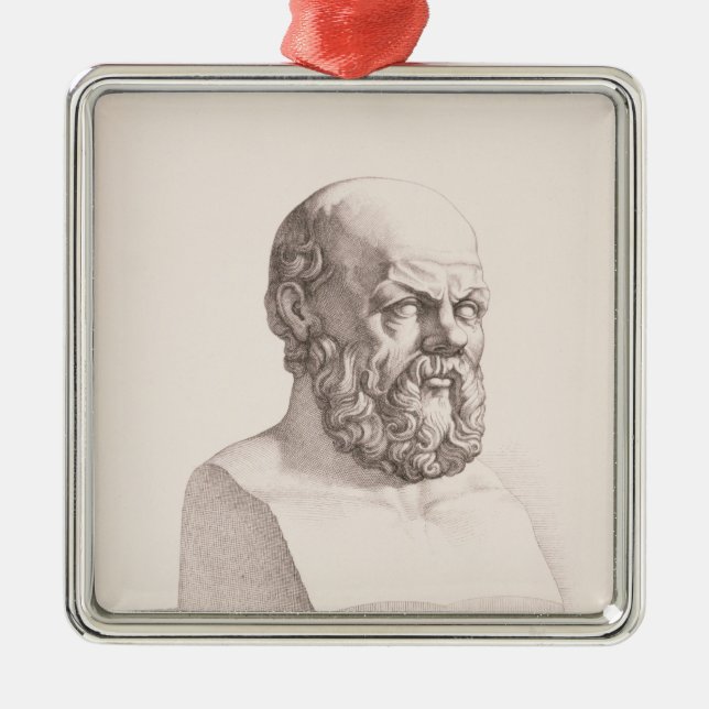 Portrait of Socrates Metal Tree Decoration (Front)