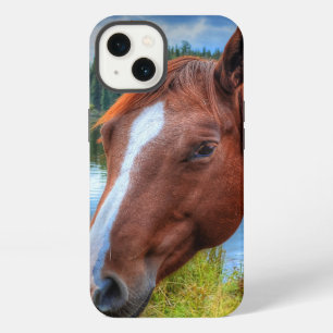 Portrait of Sorrel Mare & Scenic Lake Equine Photo iPhone 13 Case