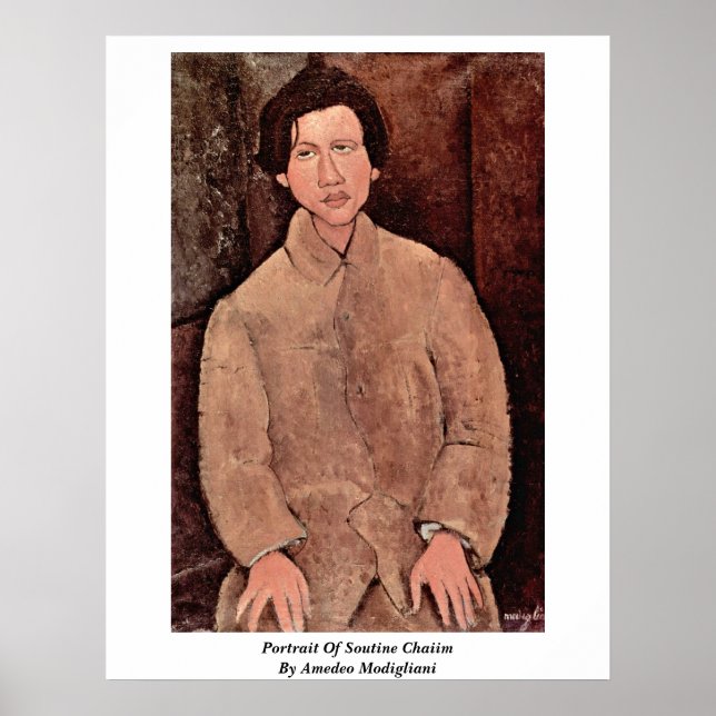 Portrait Of Soutine Chaiim By Amedeo Modigliani Poster (Front)