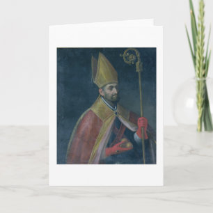 Portrait of St. Nicholas, 1700 (oil on canvas) Holiday Card
