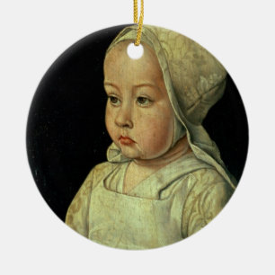 Portrait of Suzanne of Bourbon (1491-1521) daughte Ceramic Tree Decoration