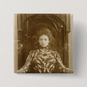 Portrait of the actress Vera Komissarzhevskaya 15 Cm Square Badge