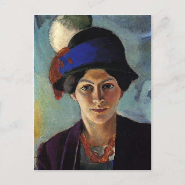 Portrait of the Artist's Wife by August Macke Postcard (Front)