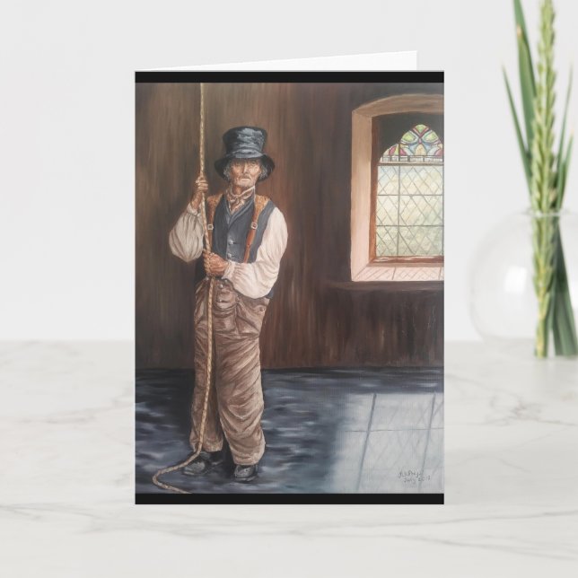'Portrait of The Bell Ringer at the Welsh Chapel' Card (Front)