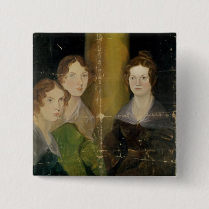 Portrait of the Bronte Sisters, c.1834 15 Cm Square Badge