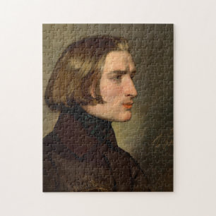 Portrait of the Composer Franz Liszt, 1838 Jigsaw Puzzle